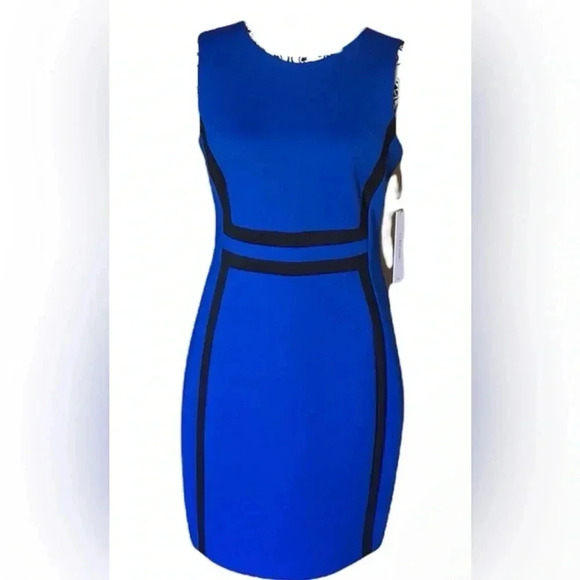 Calvin Klein Color Block Sheath Dress Size 8P - Picture 7 of 10